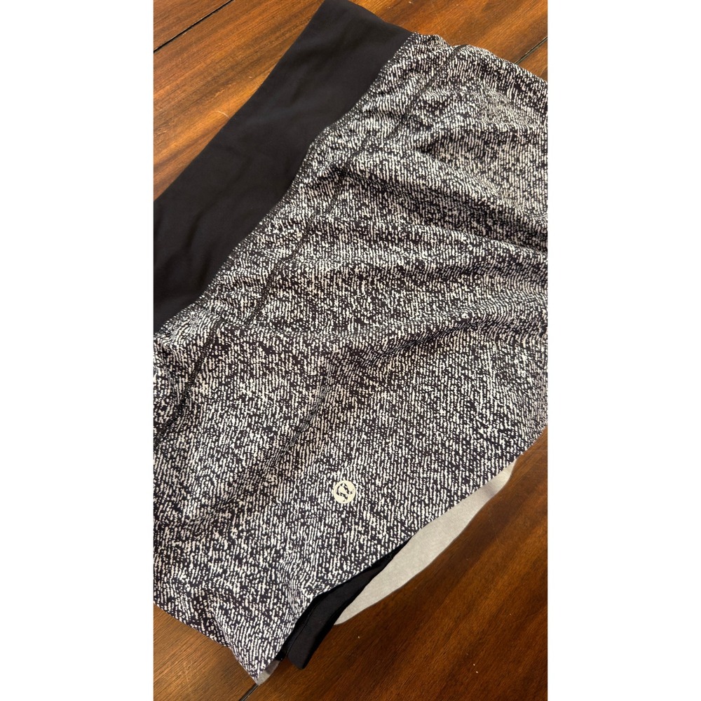 Lululemon Pace Rival Skirt Black White Static Print Athletic Skort Women Size 4 - Picture 12 of 14